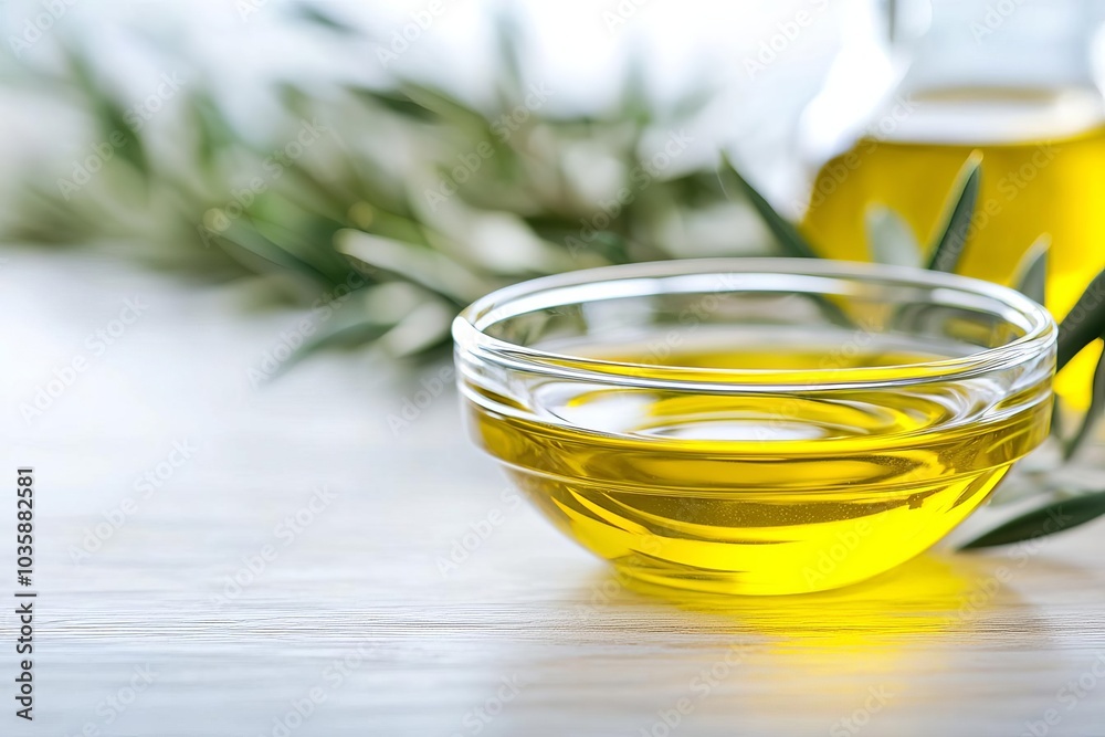 A swirl of virgin olive oil in a glass bowl, abstract composition, golden reflections, minimalistic food photography A swirl of virgin olive oil in a glass bowl, abstract composition, golden reflections, minimalistic food photography