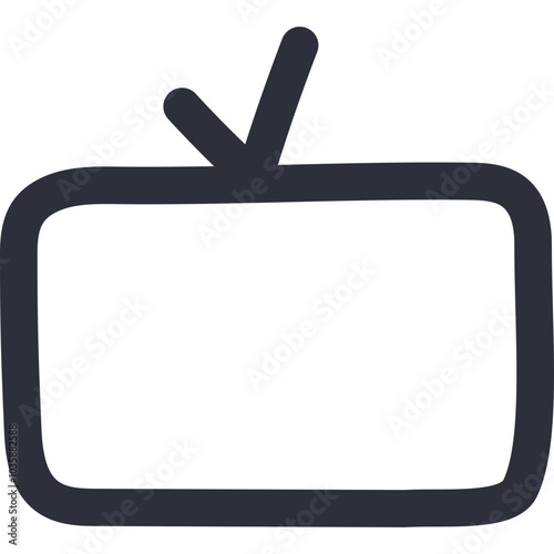 Simple sketch icon of tv with hand drawn line. Symbol of entertainment, connection. Network and Internet of things sign