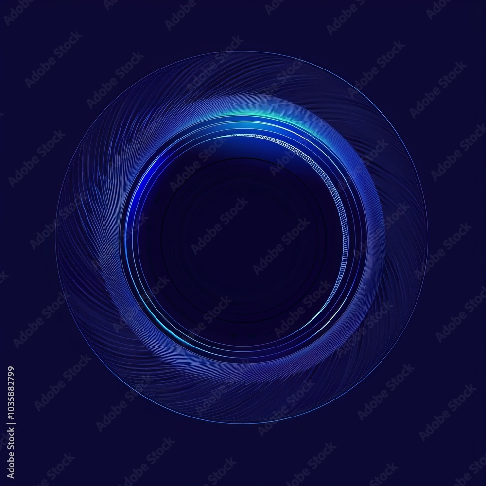 Abstract glowing circle lines on dark blue background Abstract glowing circle lines on dark blue background