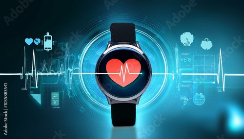 smartwatch showing heart rate and temperature data