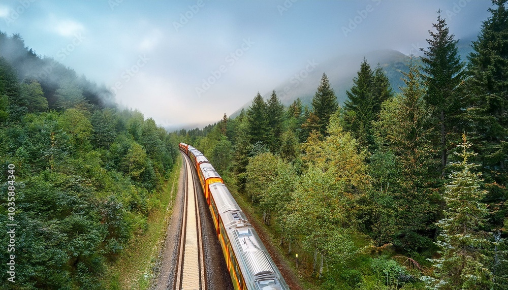 train passing through forest train passing through forest