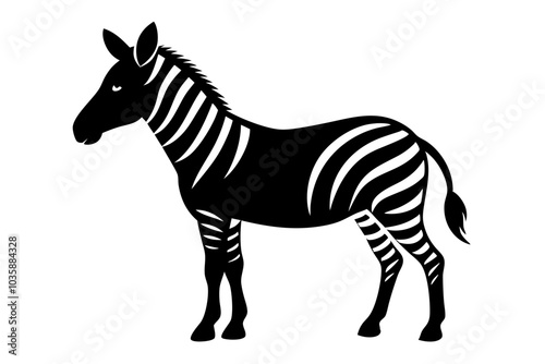 Zebra Silhouette | isolated vector silhouette illustration on white background