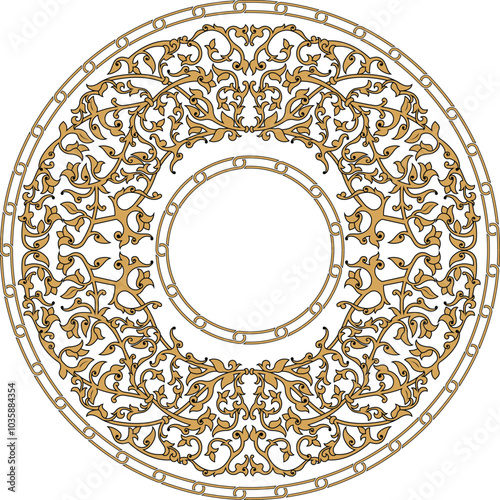Hollow Islamic golden plant ornament for writing texts and setting them as a suitable background
