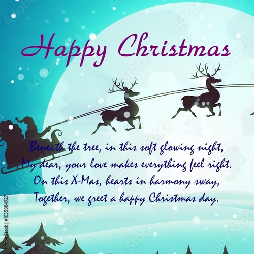 Happy Marry Christmas Video Greetings or Squire Animated Banner to My Dear as ‘Sonnet style’ for Loved one or Family and Friends for Social Media