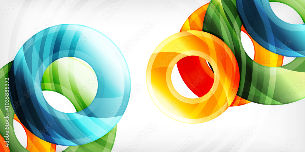Bright colorful circles with light effects. Abstract background Bright colorful circles with light effects. Abstract background
