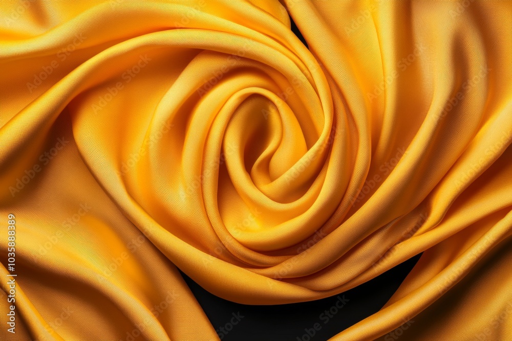 A hyper-realistic Illuminating Yellow fabric, showing every crease and shimmer in detail