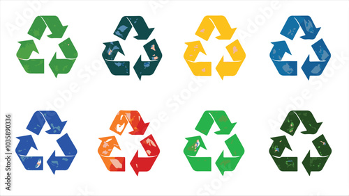 Set of recycle icon. Recycle symbol Rotation arrow pack. Reuse cycle. Vector eco icons for packaging products.