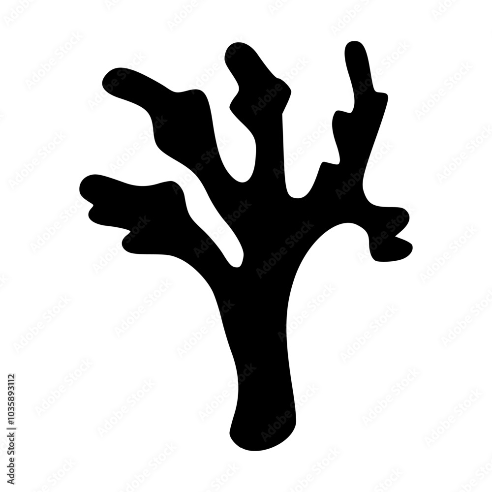 Obraz premium Simple vector illustration of coral, perfect for ocean-themed designs, marine life concepts, or underwater graphics with a clean, minimalist style.