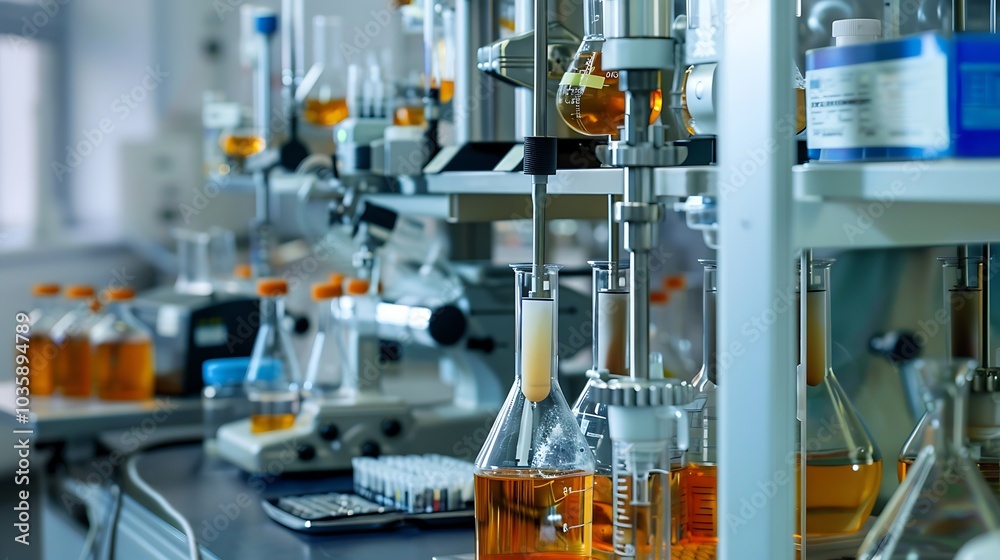 Scientific equipment in a lab setting, photographed in high resolution, highlighting the precision of the instruments Scientific equipment in a lab setting, photographed in high resolution, highlighting the precision of the instruments
