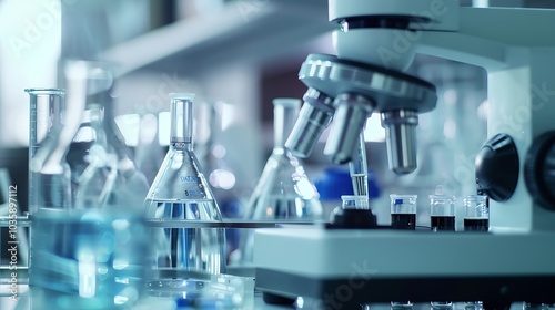 Sharp and detailed close-up of precision scientific tools in a clean lab, photographed in high definition