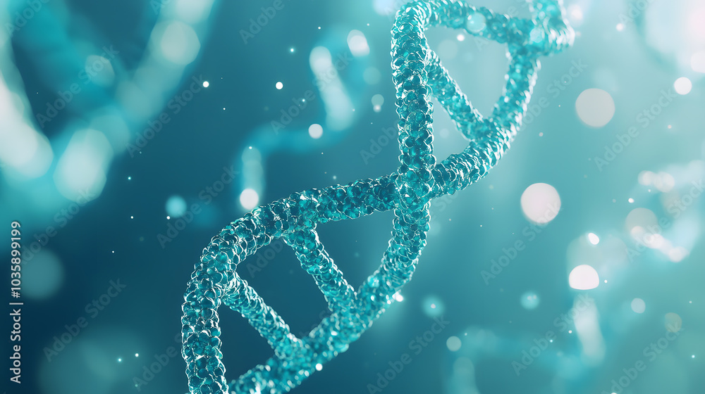 Close-Up of DNA – Molecular Structure and Genetic Information Visualisation