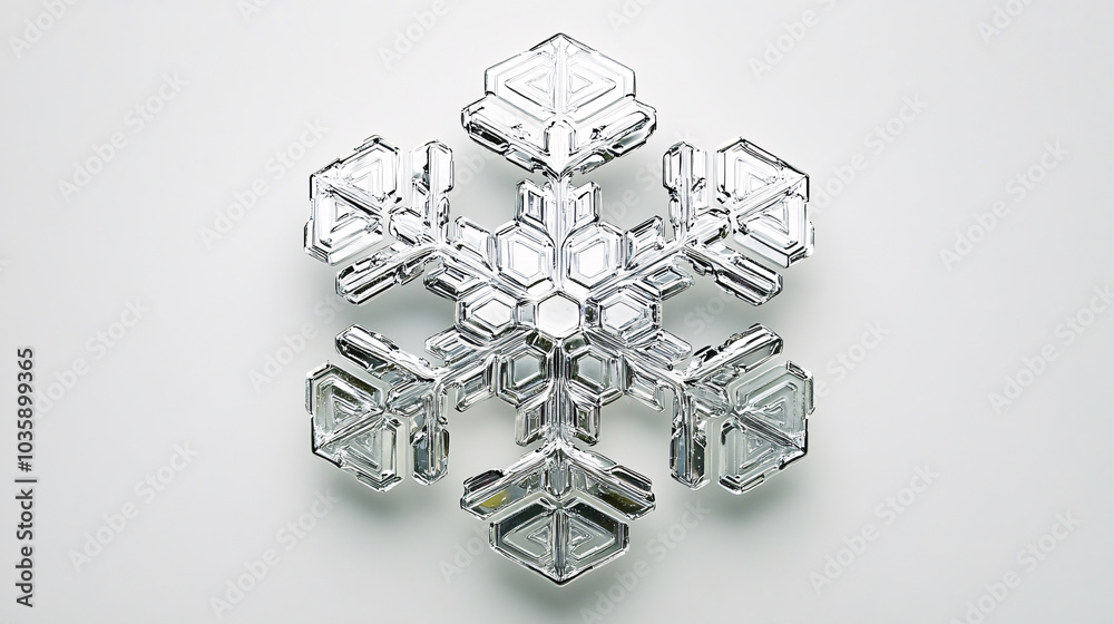 Macro Photography of a Shiny Silver Snowflake on White Background Macro Photography of a Shiny Silver Snowflake on White Background