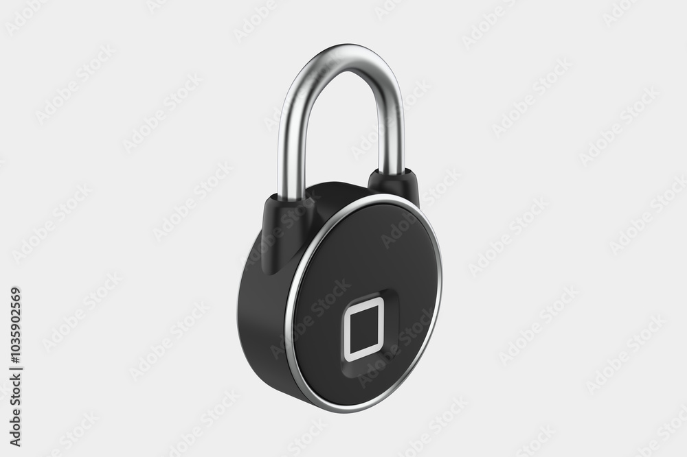 biometric Smart Digital Keyless Door Lock Isolated On White Background. 3d illustration biometric Smart Digital Keyless Door Lock Isolated On White Background. 3d illustration