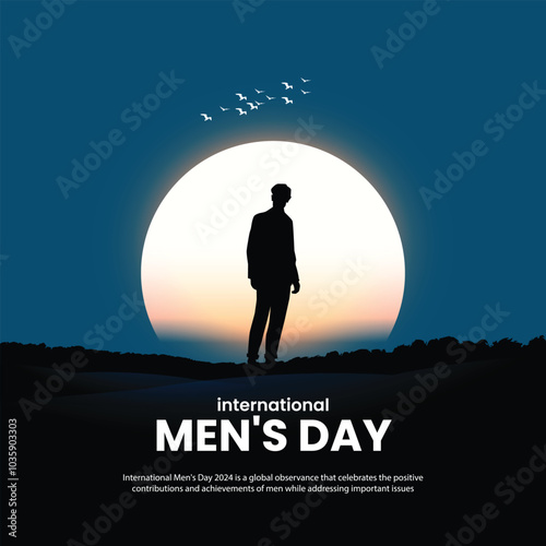 international men's day. international men's day creative banner, poster, social media post, postcard, background, template design etc. 