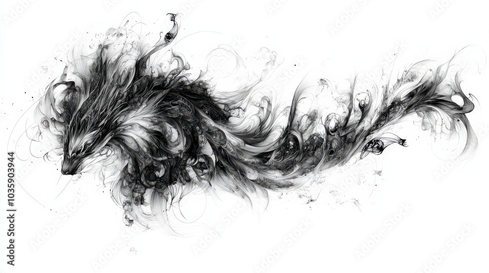 Artistic tattoo designs, body art element, detailed drawing, black ink, isolated on white background Artistic tattoo designs, body art element, detailed drawing, black ink, isolated on white background