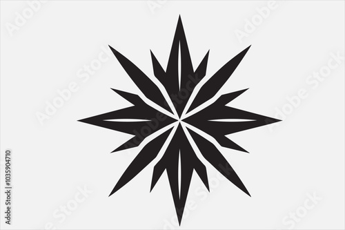 A bold geometric black star symbol.