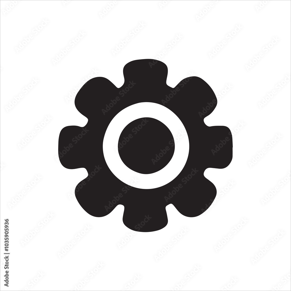 Gear mechanism icon silhouette symbolizing mechanics and automation solutions branding vector Gear mechanism icon silhouette symbolizing mechanics and automation solutions branding vector