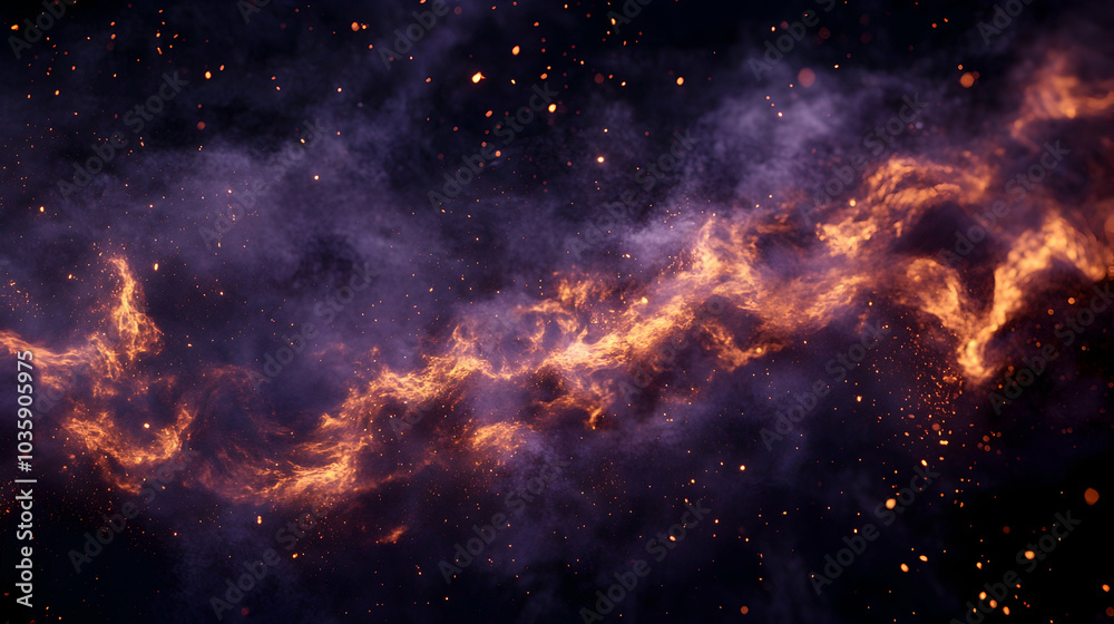 Purple flames on a black background, with sparks and fiery tendrils - Purple flames on a black background, with sparks and fiery tendrils -