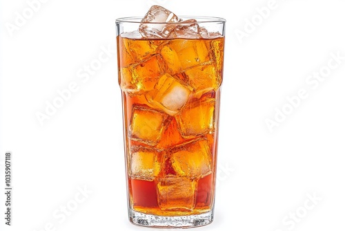 Wallpaper Mural A tall glass filled with ice cubes and a refreshing iced tea beverage. Torontodigital.ca