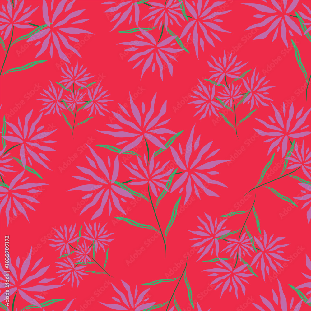 Cute hand drawn floral seamless pattern background Cute hand drawn floral seamless pattern background