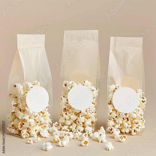 Box of Popcorn Mockup, high-end and customizable with realistic high-resolution rendering, ideal for branding, packaging design, and snack presentations, AI Generative