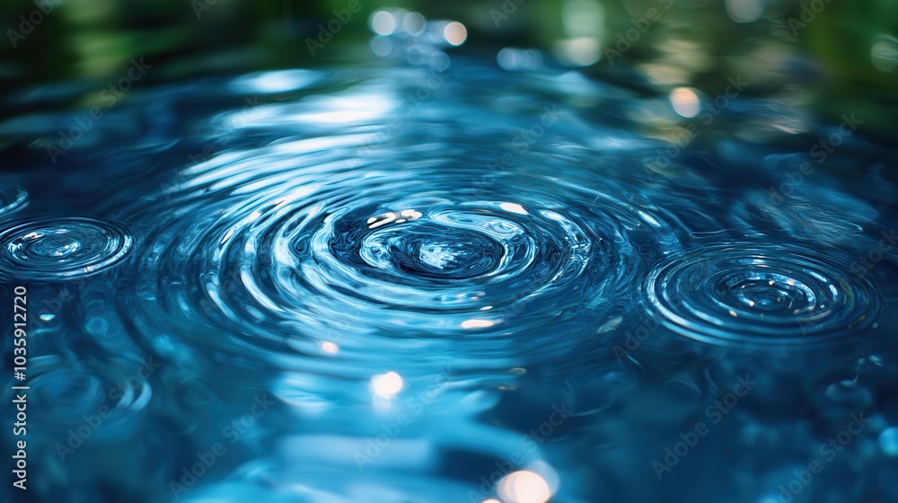 Close-up of rippling water creating mesmerizing patterns with blue and green hues. Close-up of rippling water creating mesmerizing patterns with blue and green hues.