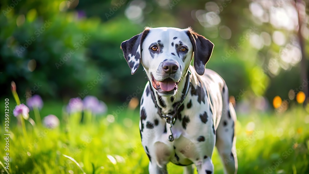 Dalmatian Dog Walking Outdoor Dalmatian Dog Walking Outdoor