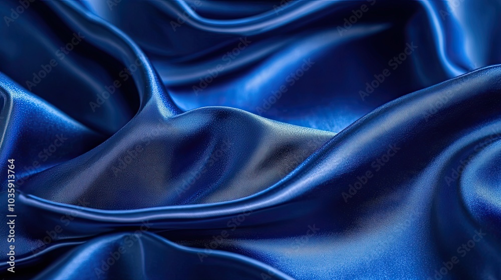 Deep royal blue satin fabric, blurred for a smooth and rich texture, evoking a sense of luxury and high-end design Deep royal blue satin fabric, blurred for a smooth and rich texture, evoking a sense of luxury and high-end design