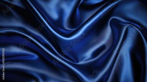 Deep royal blue satin fabric, blurred for a smooth and rich texture, evoking a sense of luxury and high-end design