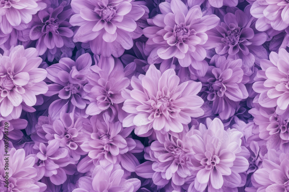 Obraz premium Seamless purple chrysanthemum flowers pattern background