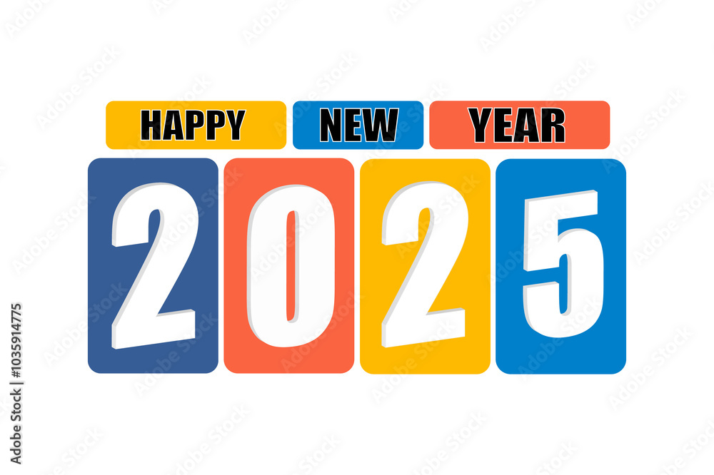 Celebrating the arrival of the year 2025. It prominently features the numbers Celebrating the arrival of the year 2025. It prominently features the numbers