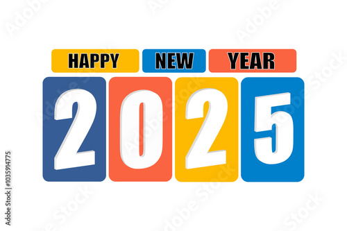 Celebrating the arrival of the year 2025. It prominently features the numbers 