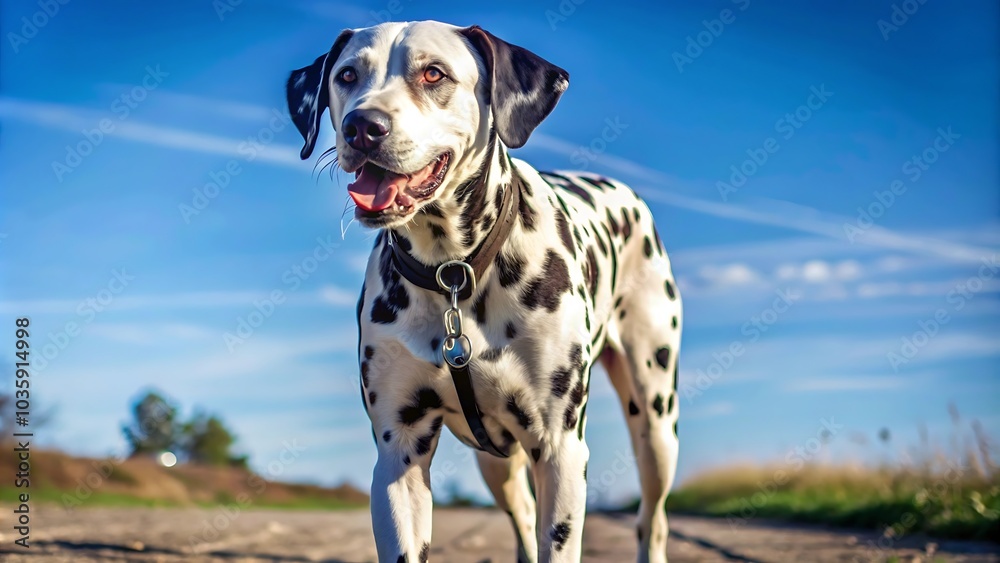 Dalmatian Dog Walking Outdoor