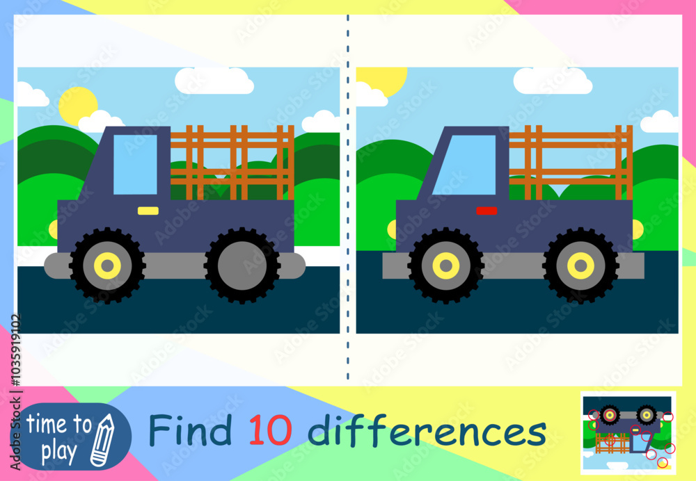 children's educational game. logic game. coloring book. find the difference. ship. boat. car