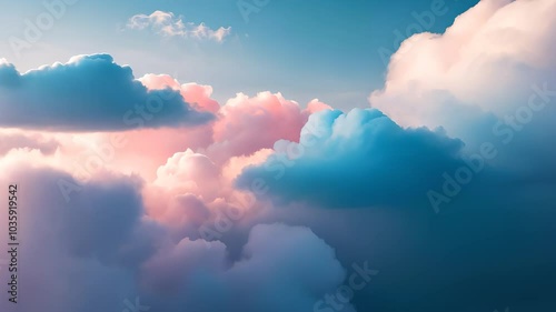 Soft Pastel Clouds in a Serene Sky with Gentle Sunlight

 photo