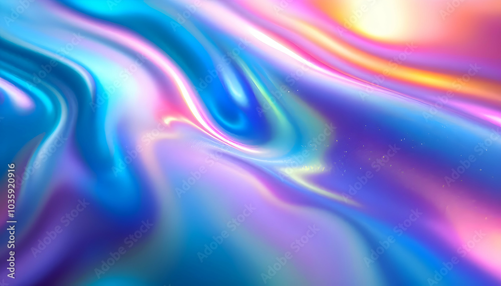 Vibrant Iridescent Gradient From Deep Blue To Warm Yellow