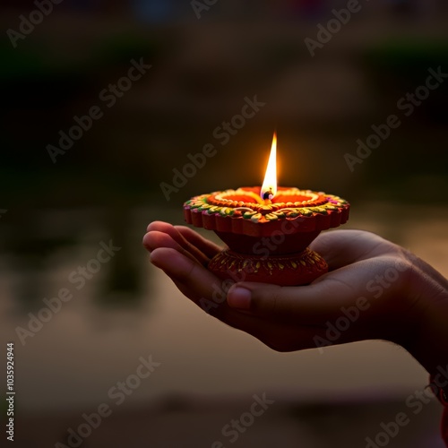 Happy Kartik Purnima Festival Background. Kartik Purnima creative concept.
 photo