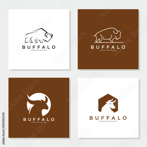 Bull, Cow, Angus, Cattle Head Vector Icon set logo Template