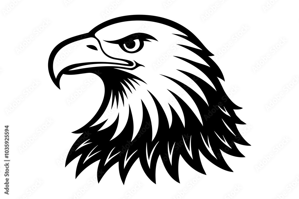 Fototapeta premium Bald Eagle icon on white background