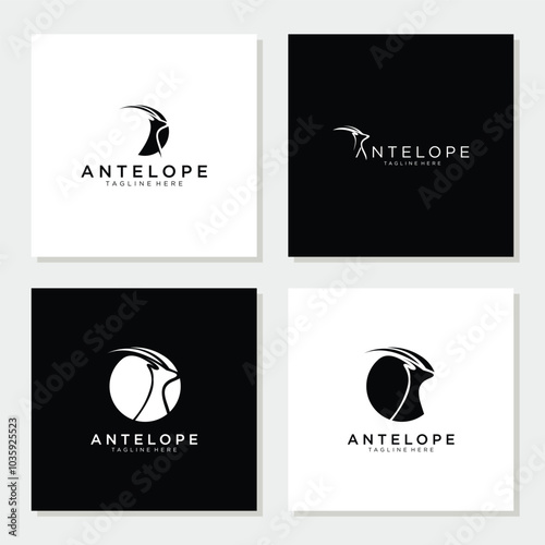 antelope animal vector logo design icon collection