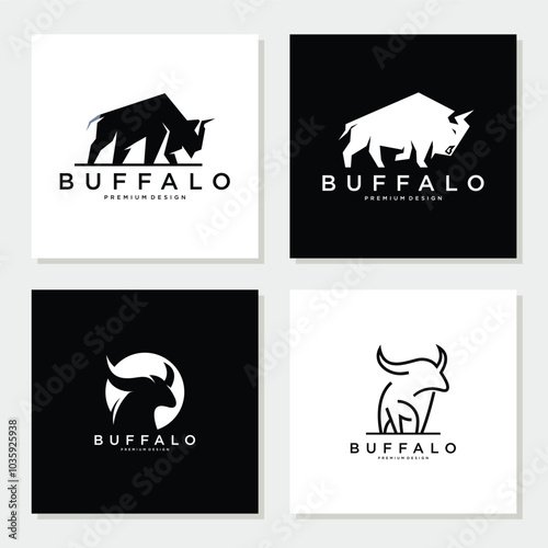 Bull, Cow, Angus, Cattle Head Vector Icon set logo Template