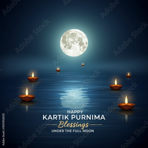 Happy Kartik Purnima Festival Background. Kartik Purnima creative concept.
 photo