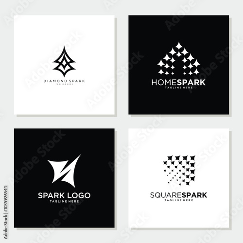 Unique and modern spark logo design collection