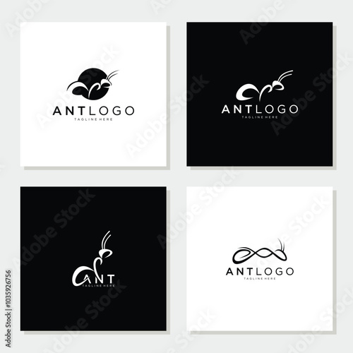 Ant Vector Design Logo collection Illustration.
