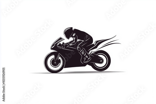 Male motorcycle racing, vector illustration style