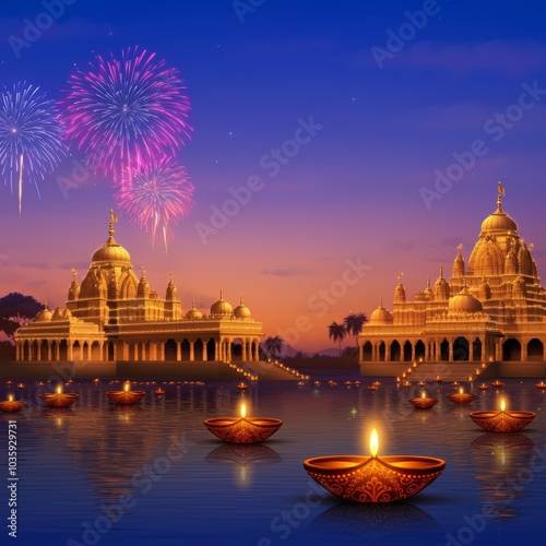 Happy Kartik Purnima Festival Background. Kartik Purnima creative concept.
 photo