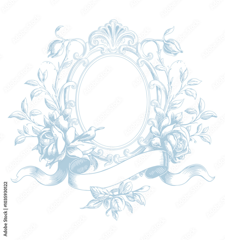 Vintage Wedding monogram. Frame vintage logo wedding bordor