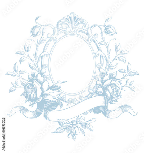 Vintage Wedding monogram. Frame vintage logo wedding bordor