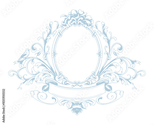 Vintage Wedding monogram. Frame vintage logo wedding bordor