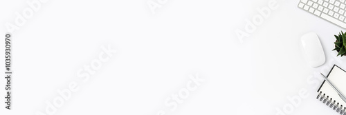 Modern office desktop with copy space